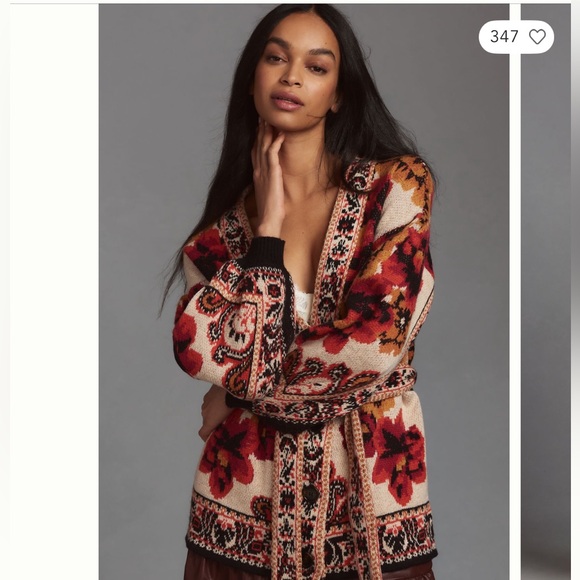 Farm Rio Winter Tapestry Knit Cardigan Sweater - Picture 3 of 9